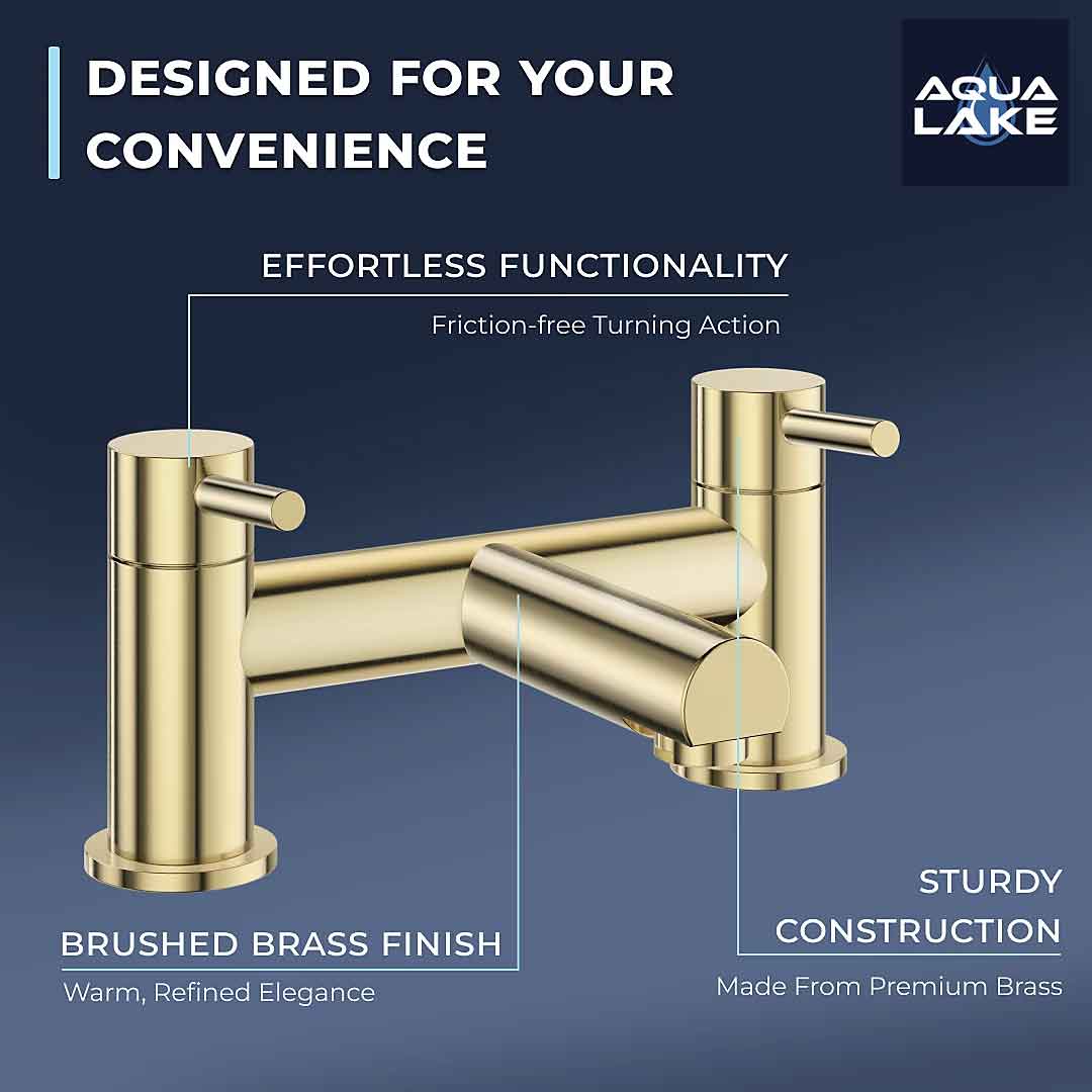 Derby Round Bath Filler Mixer Tap - Brushed Brass