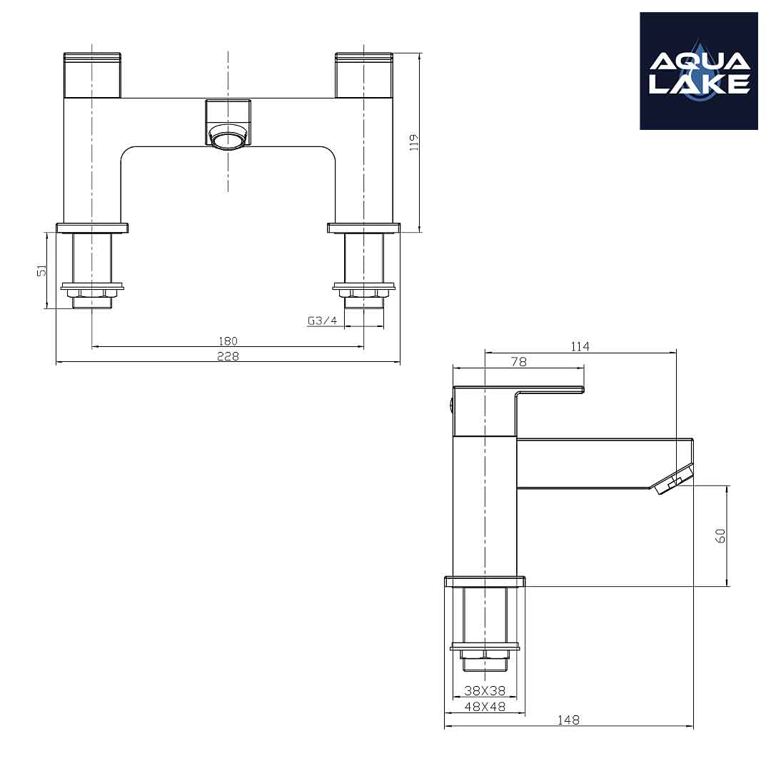 Irlam Black Bath Mixer Tap