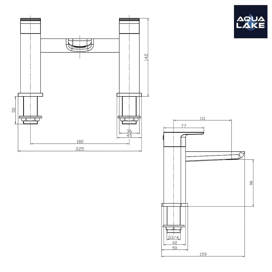 Marlow Bath Filler Mixer Tap - Brushed Brass