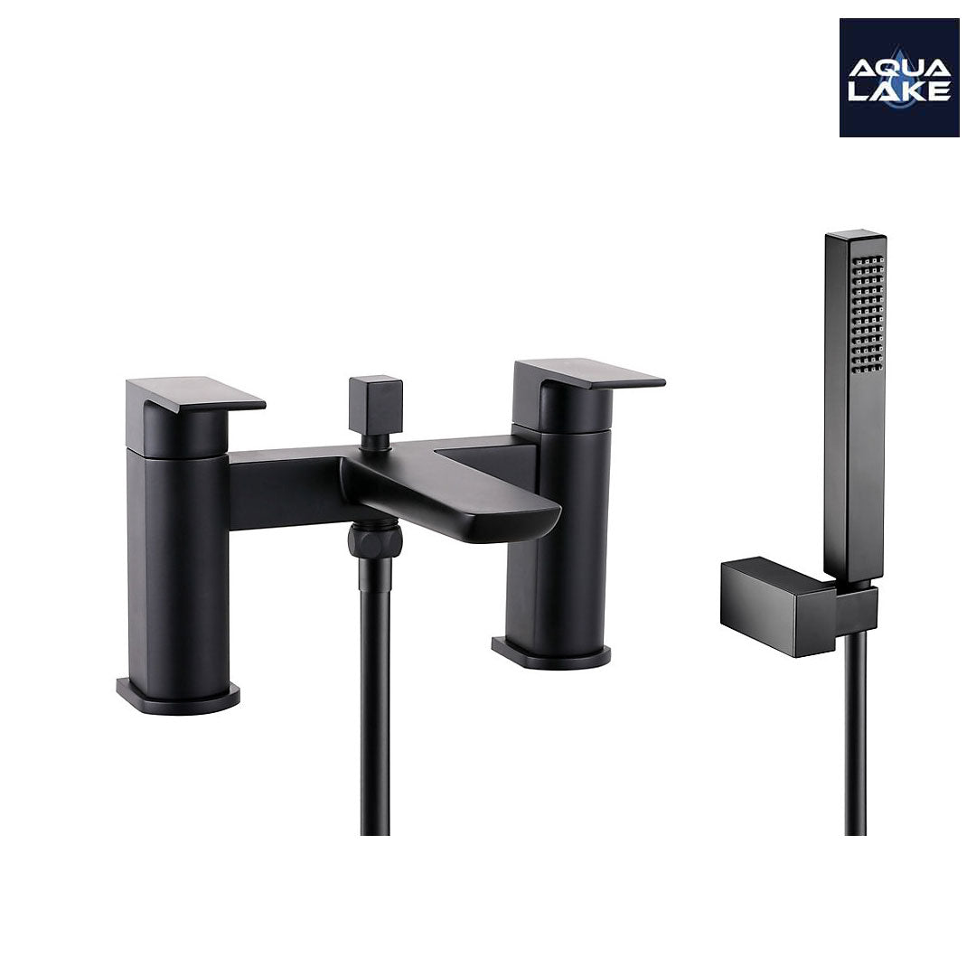Marlow Bath Shower Mixer Tap with Kit - Matt Black