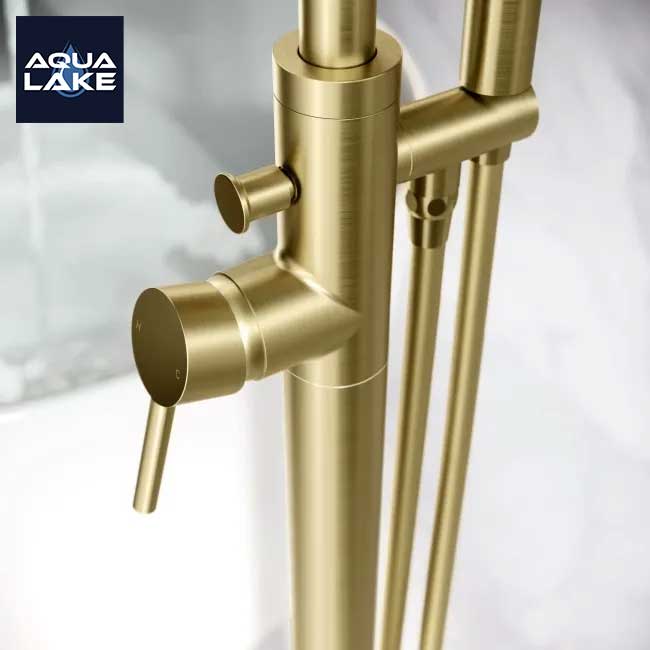 Derby Freestanding Bath & Shower Mixer Tap - Brushed Brass