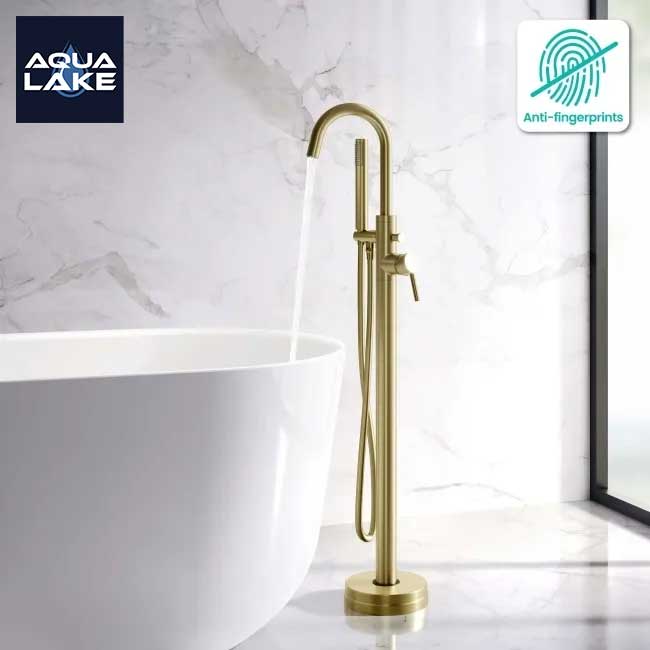 Derby Freestanding Bath & Shower Mixer Tap - Brushed Brass