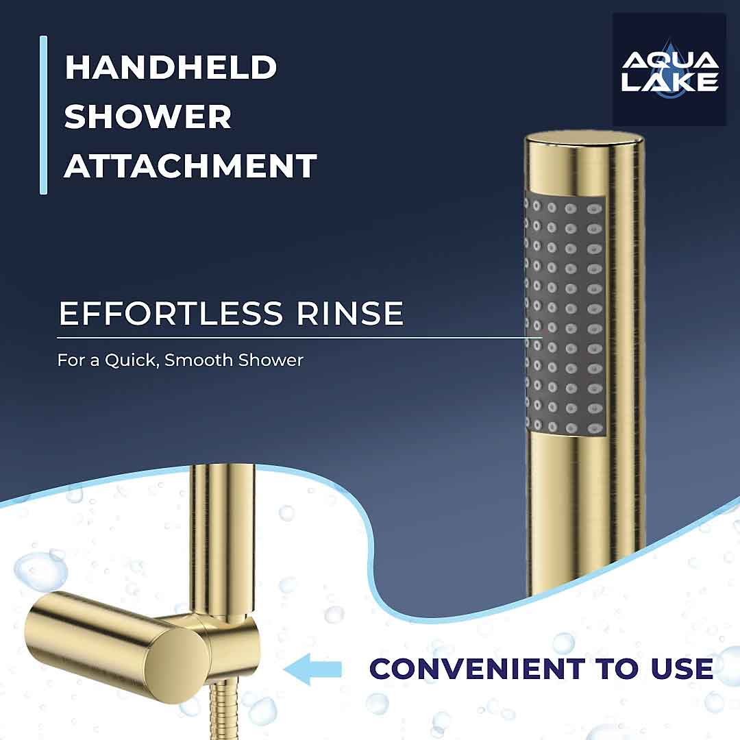 Derby Round lever Bath Shower Mixer Tap with Kit - Brushed Brass