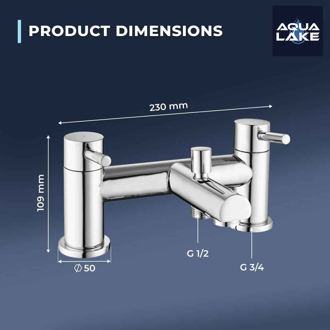 Derby Round lever Bath Shower Mixer Tap with Kit - Chrome
