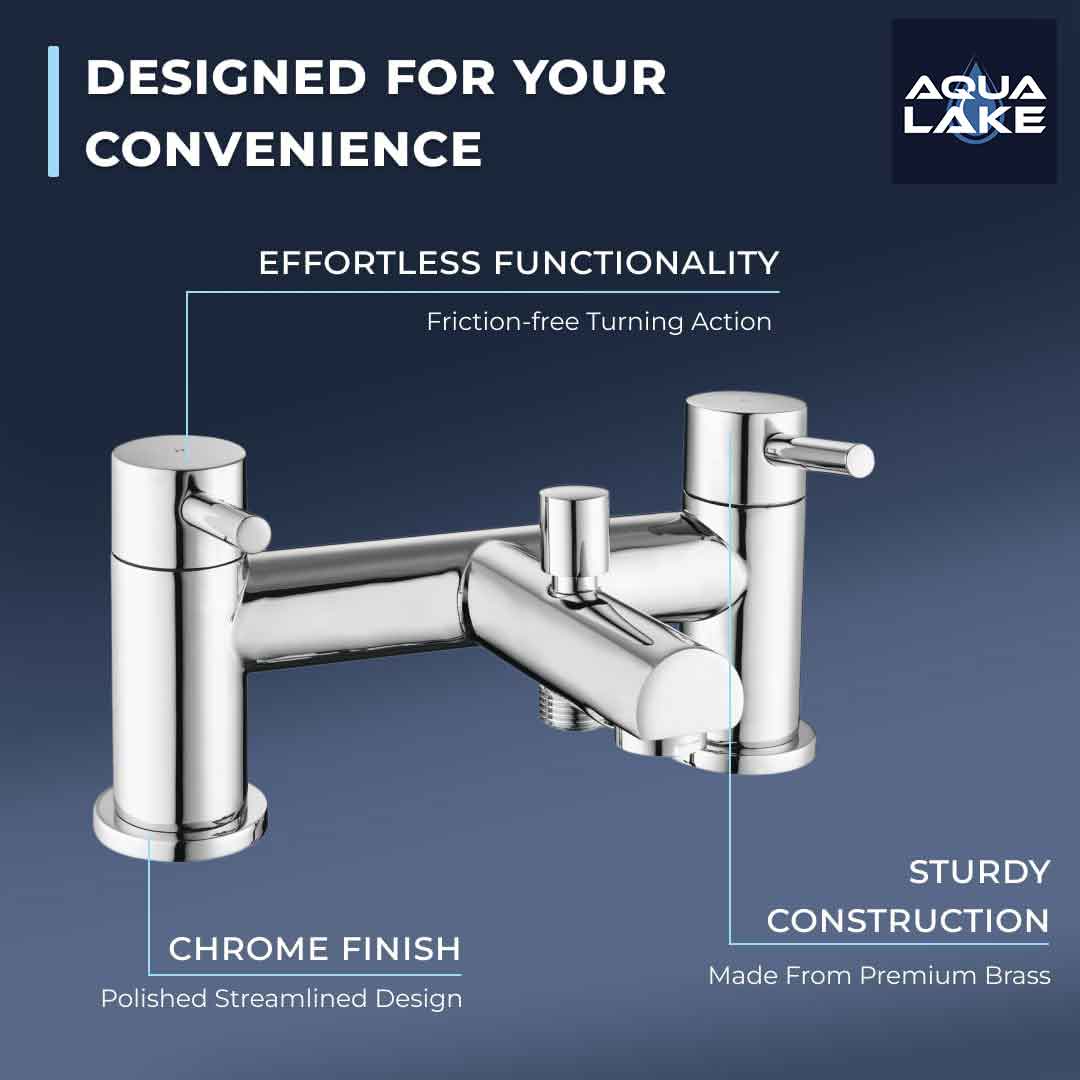 Derby Round lever Bath Shower Mixer Tap with Kit - Chrome