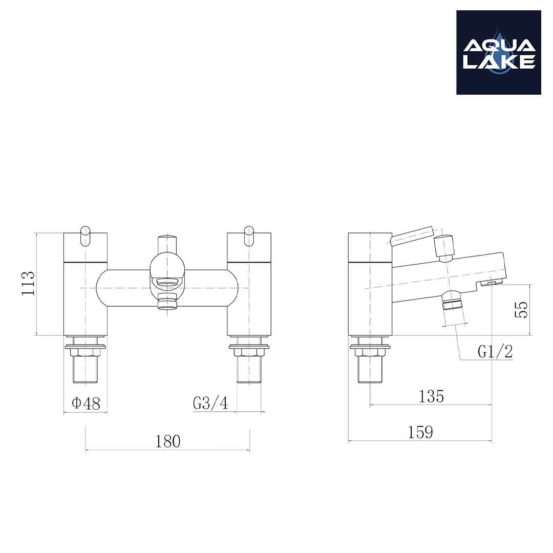 Derby Round lever Bath Shower Mixer Tap with Kit - Chrome