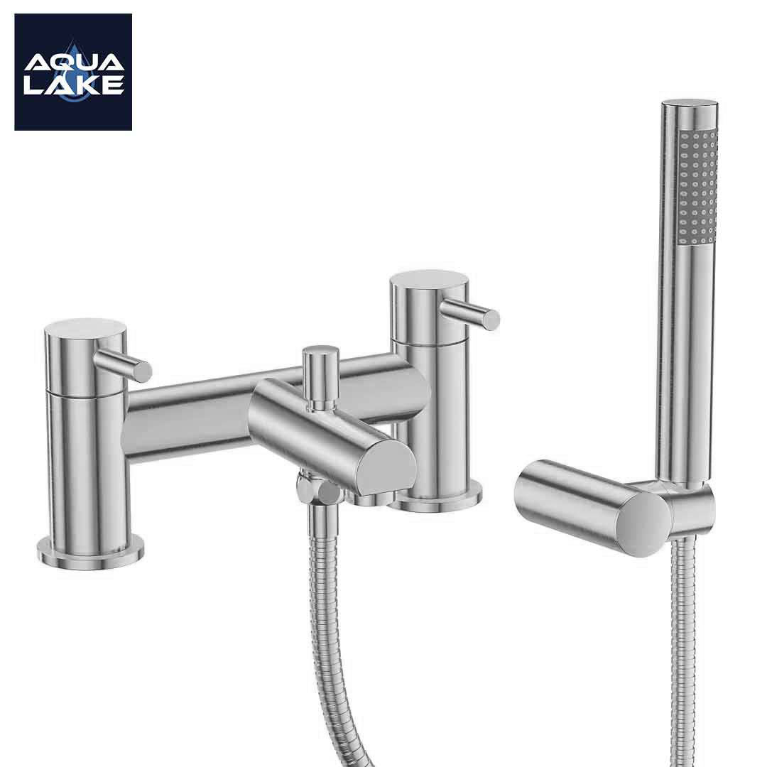 Derby Round lever Bath Shower Mixer Tap with Kit - Chrome