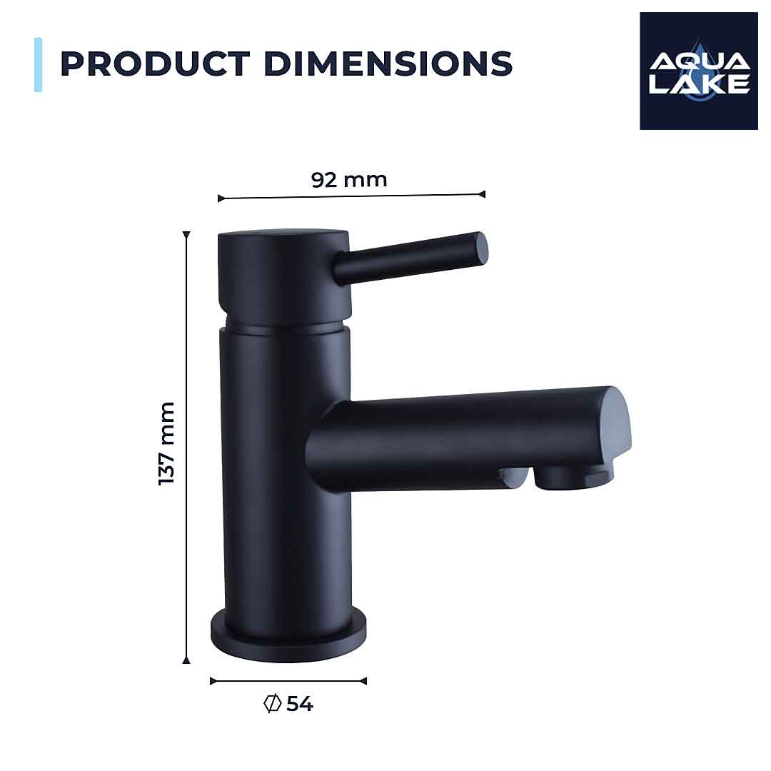 Derby Round Lever Mono Basin Mixer Tap - Matt Black