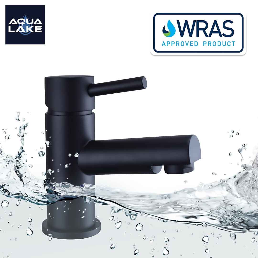 Derby Round Lever Mono Basin Mixer Tap - Matt Black