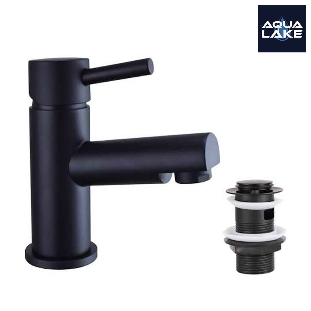 Derby Round Lever Mono Basin Mixer Tap - Matt Black