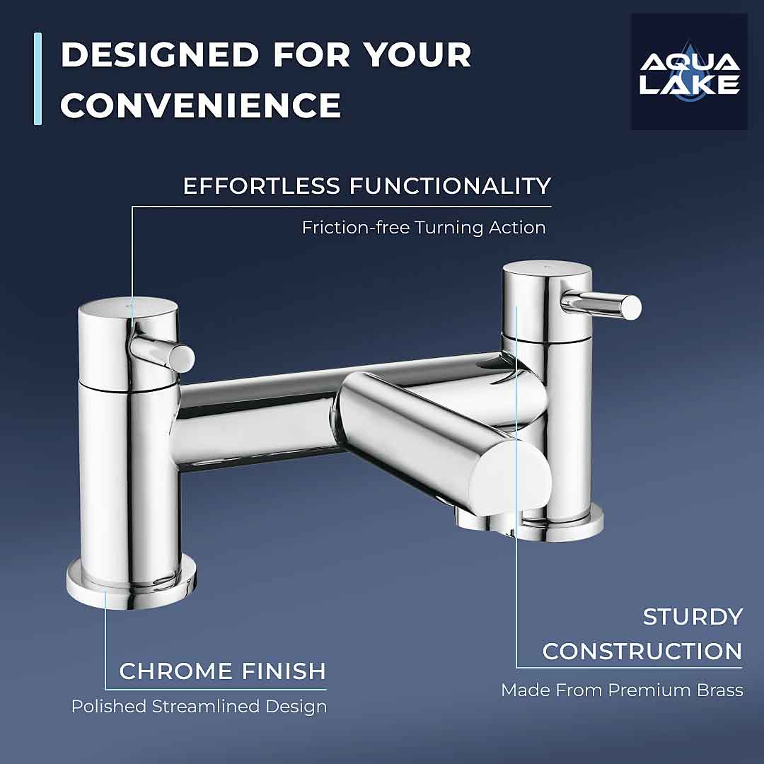 Derby Round Bath Filler Mixer Tap - Chrome