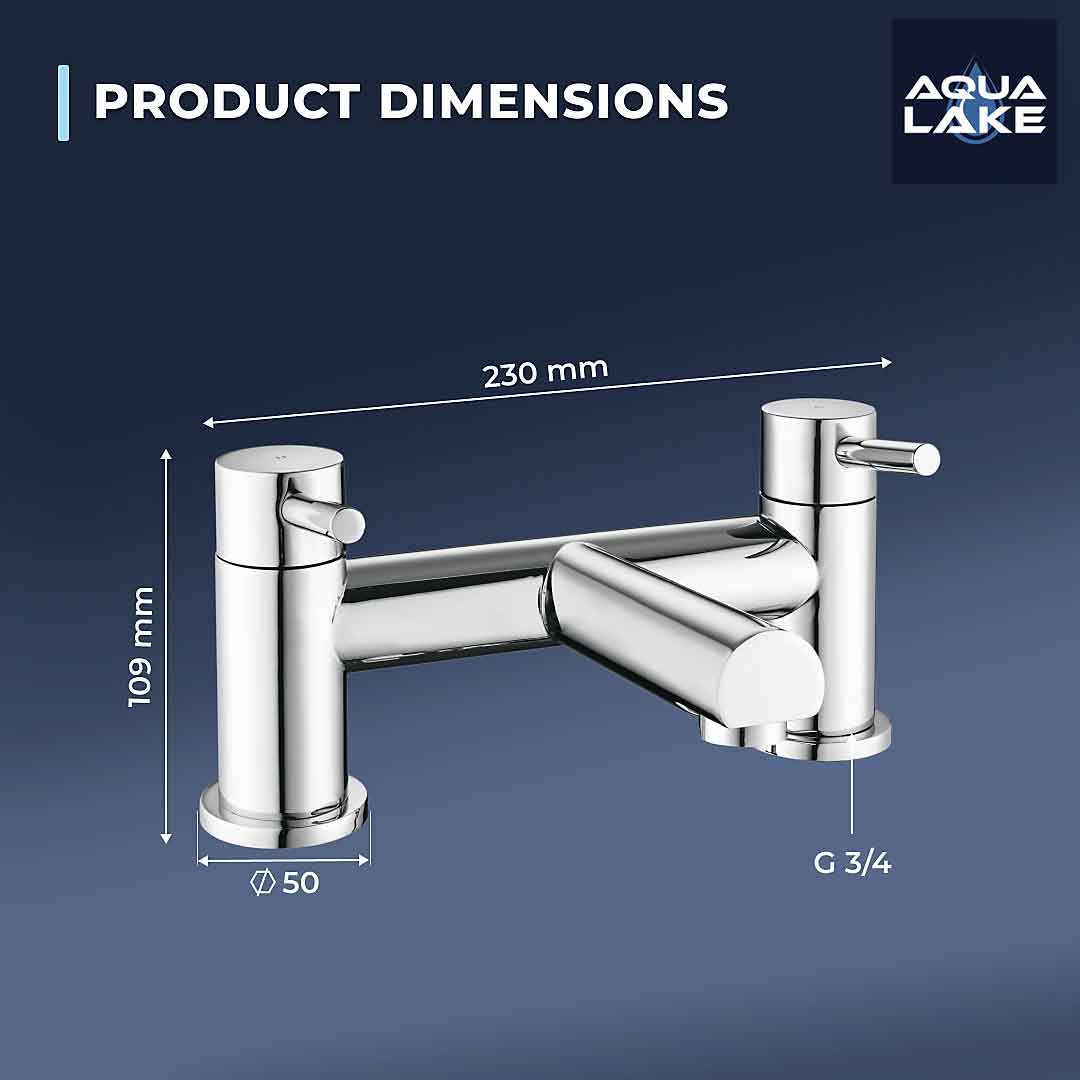 Derby Round Bath Filler Mixer Tap - Chrome
