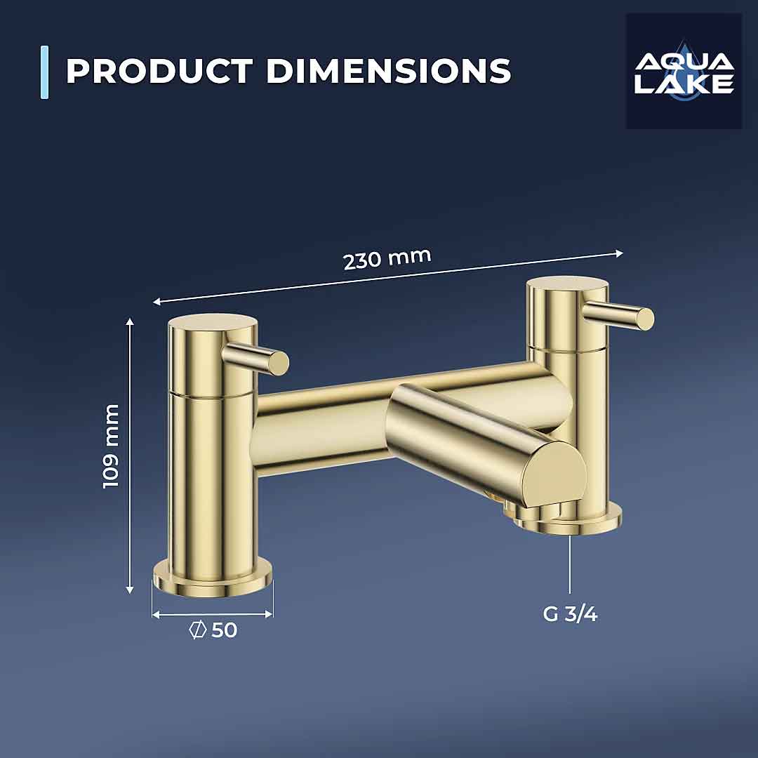 Derby Round Bath Filler Mixer Tap - Brushed Brass
