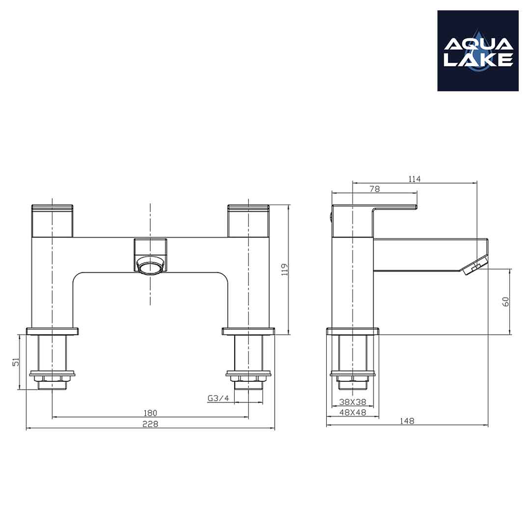 Irlam Bath Mixer Tap - Chrome