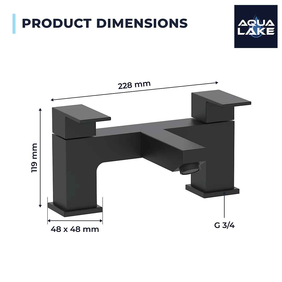 Irlam Black Bath Mixer Tap