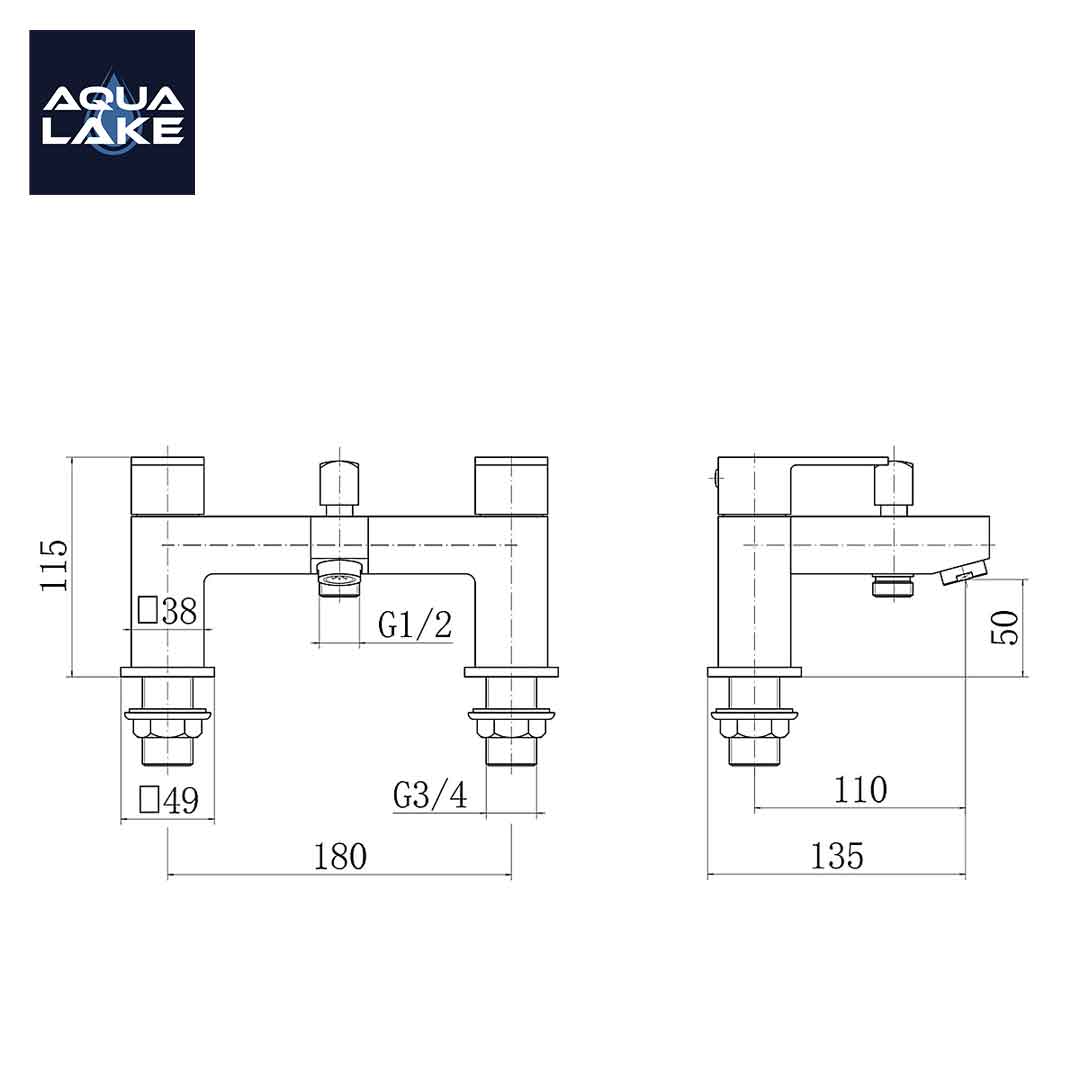 Irlam Bath Shower Mixer Tap with Kit - Chrome