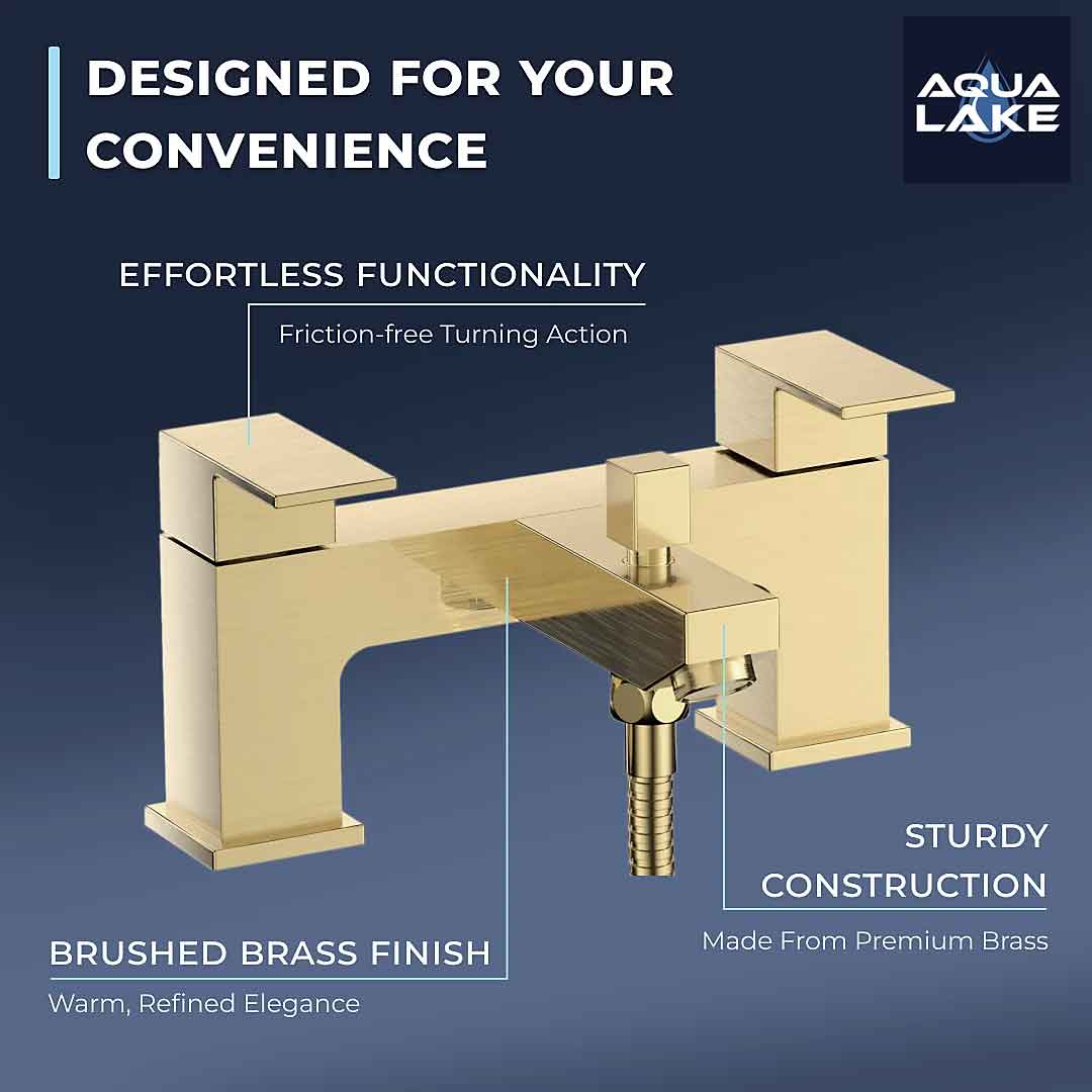 Irlam Bath Shower Mixer Tap with Kit - Brushed Brass