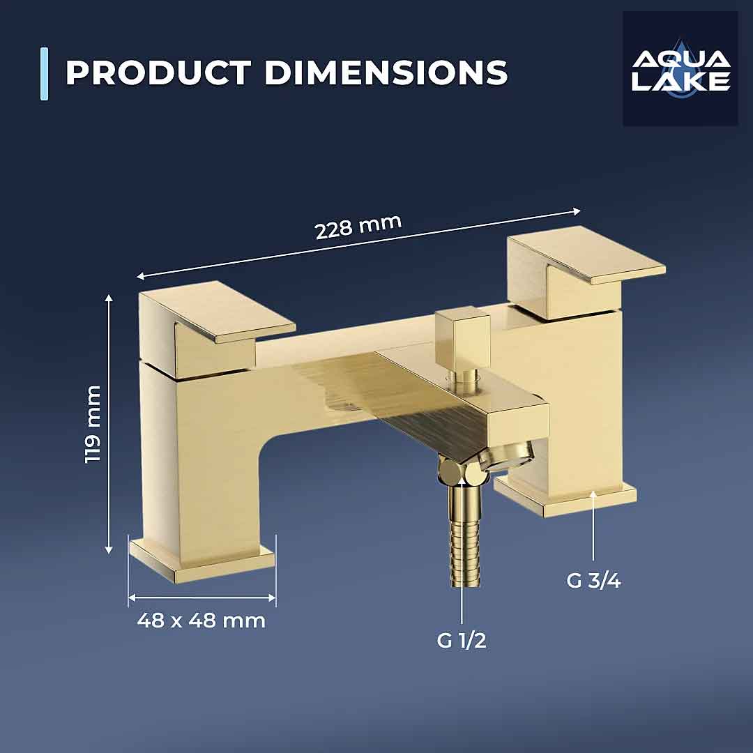 Irlam Bath Shower Mixer Tap with Kit - Brushed Brass