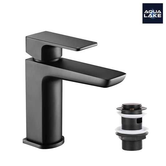 Marlow Mono Basin Mixer Tap with Waste - Matt Black