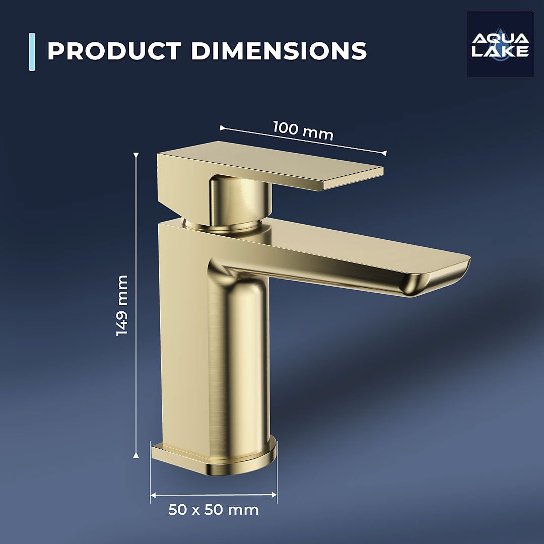 Marlow Mono Basin Mixer Tap with Waste - Brushed Brass