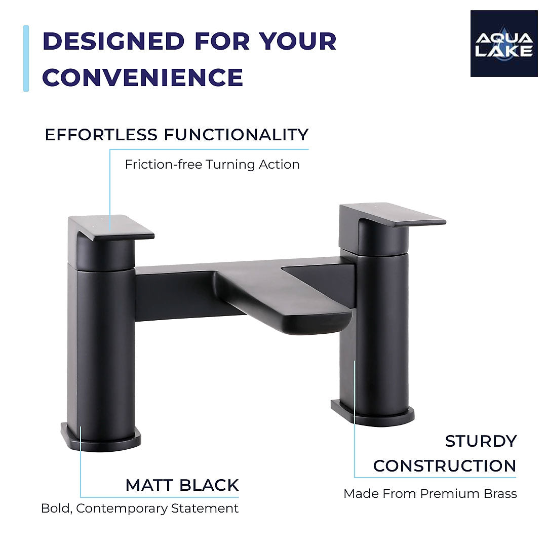Marlow Bath Filler Mixer Tap - Matt Black