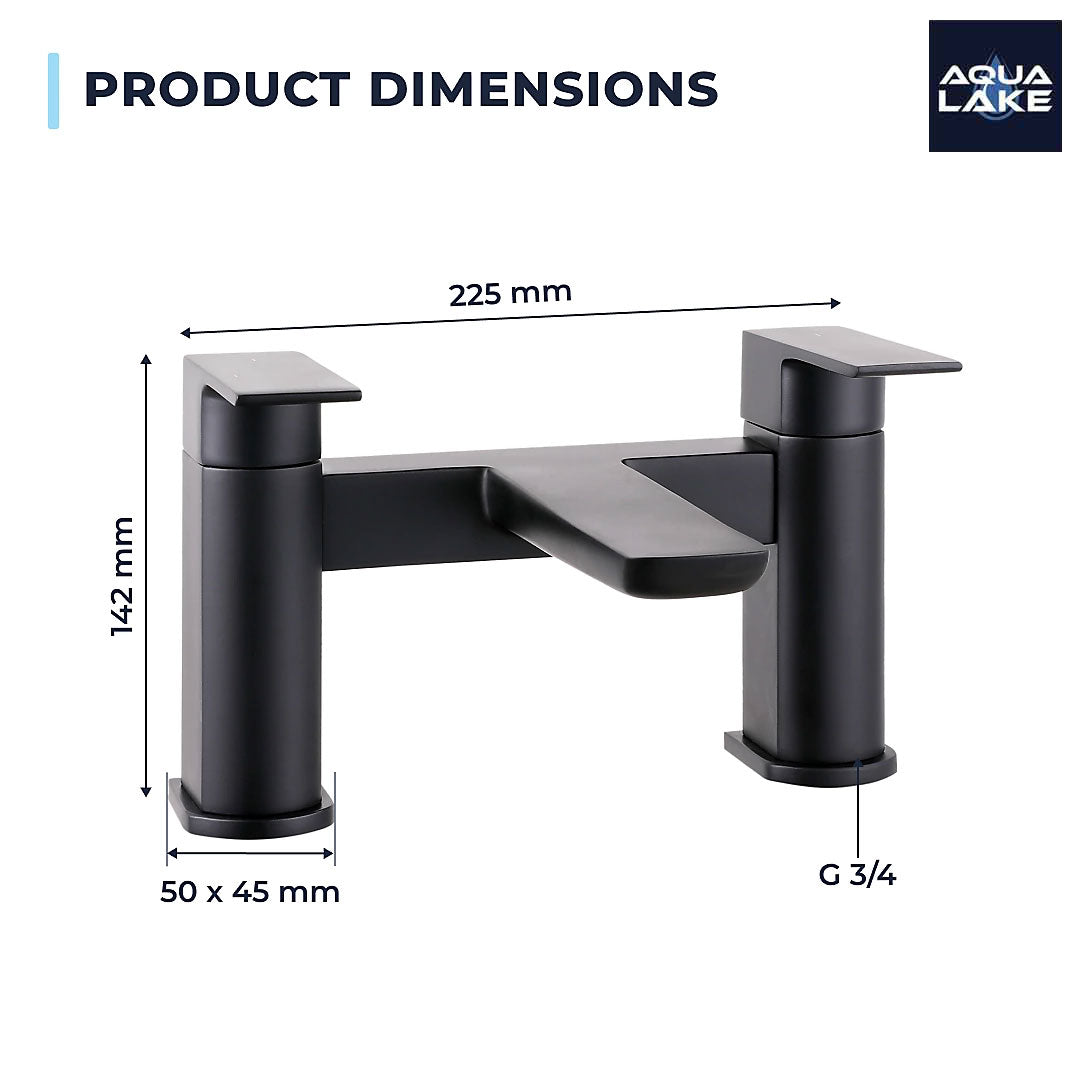 Marlow Bath Filler Mixer Tap - Matt Black