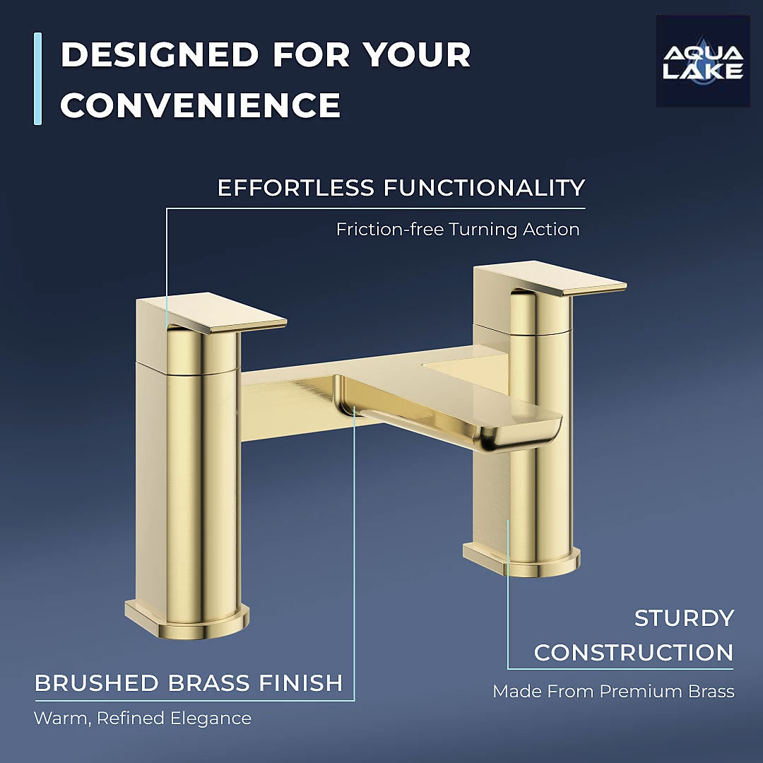 Marlow Bath Filler Mixer Tap - Brushed Brass