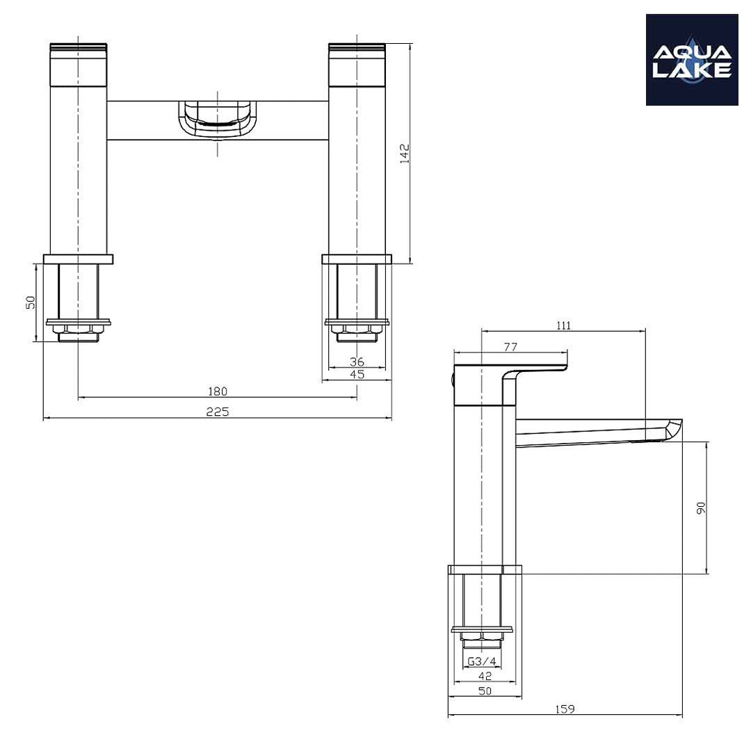 Marlow Bath Filler Mixer Tap - Chrome