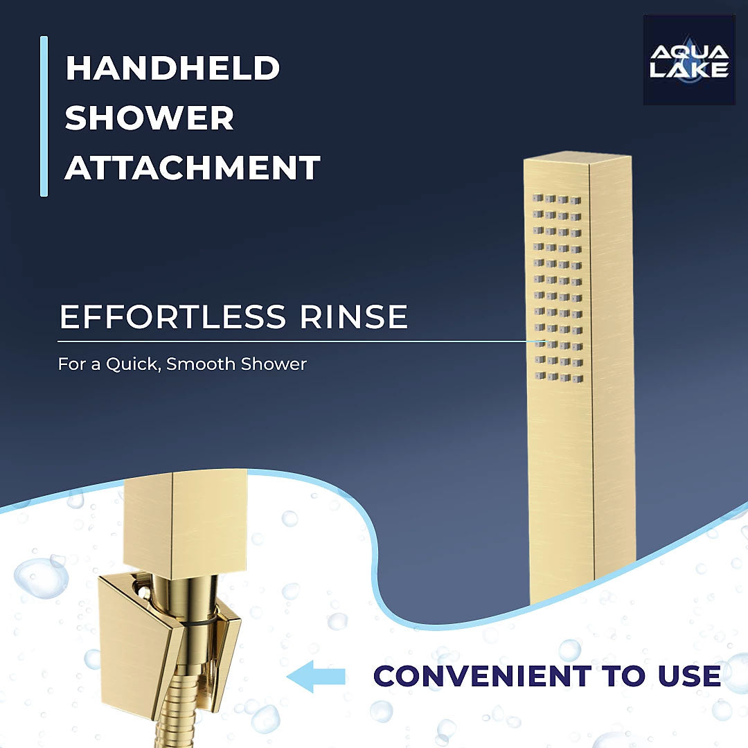 Marlow Bath Shower Mixer Tap with Kit - Brushed Brass