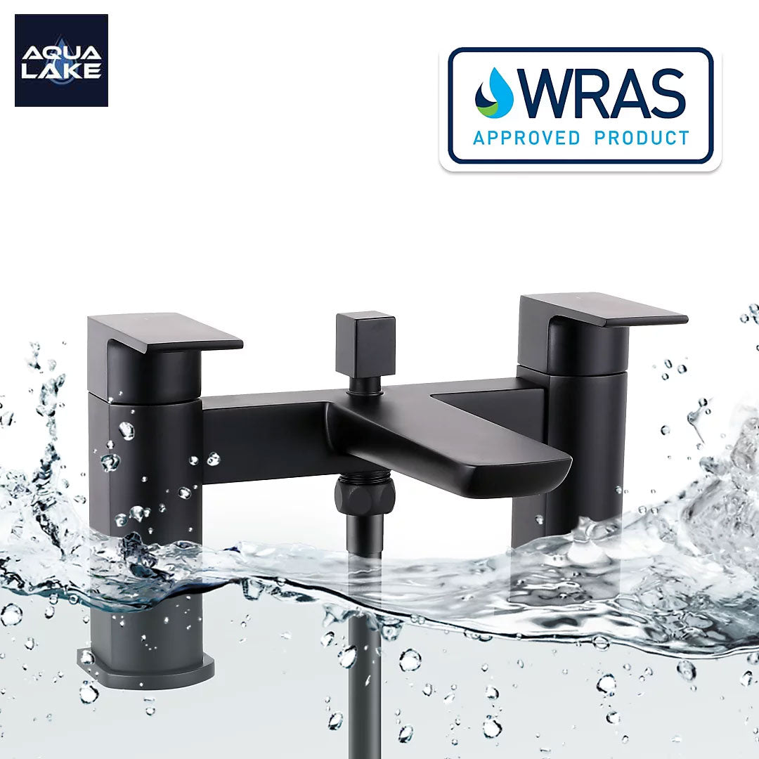 Marlow Bath Shower Mixer Tap with Kit - Matt Black