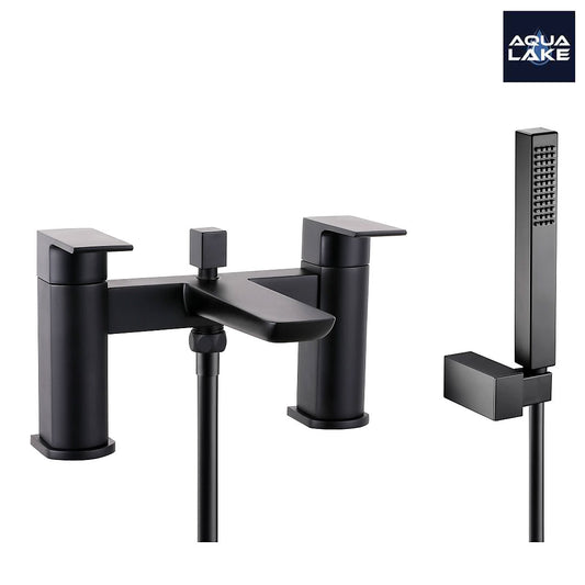 Marlow Bath Shower Mixer Tap with Kit - Matt Black