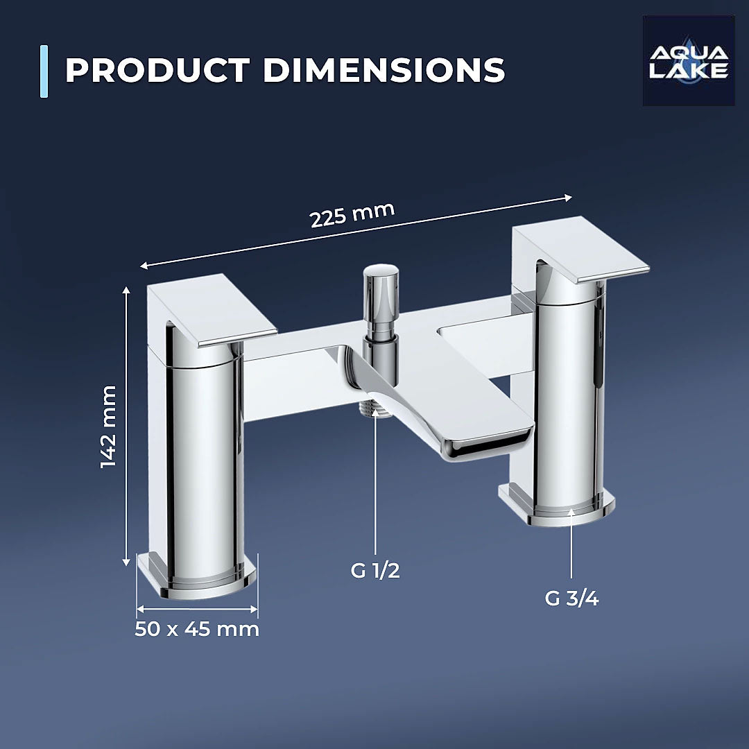 Marlow Bath Shower Mixer Tap with Kit - Chrome