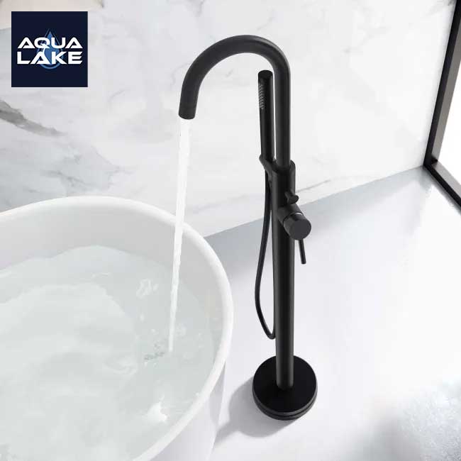 Derby Freestanding Bath & Shower Mixer Tap - Matt Black