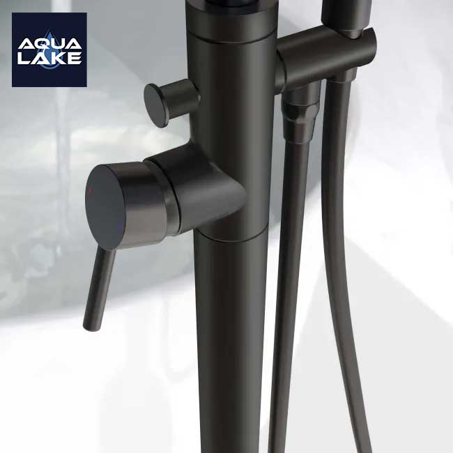 Derby Freestanding Bath & Shower Mixer Tap - Matt Black