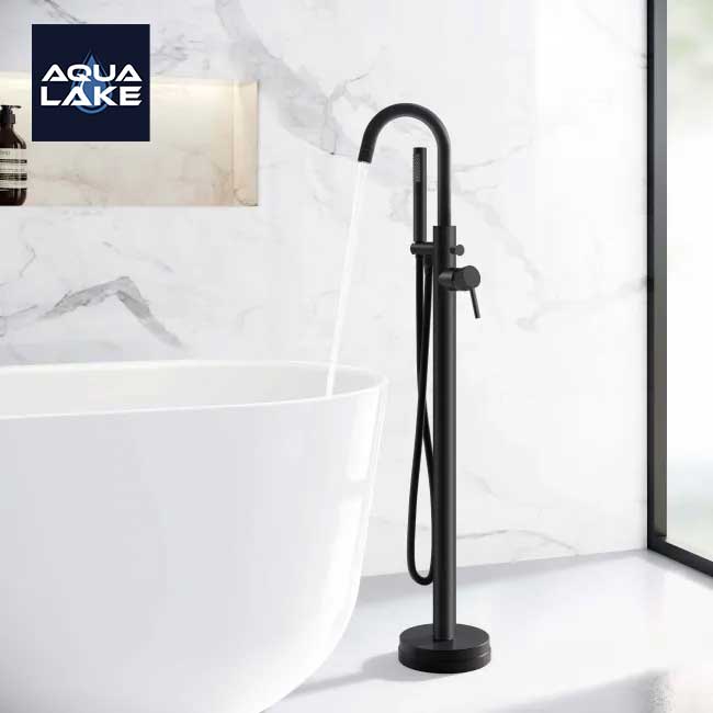 Derby Freestanding Bath & Shower Mixer Tap - Matt Black