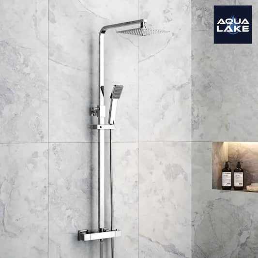 Windermere Premium Chrome Square Thermostatic Shower Set